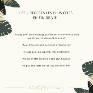 5 REGRETS LES PLUS COURANTS EN FIN DE VIE